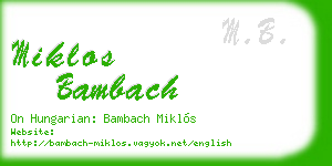 miklos bambach business card